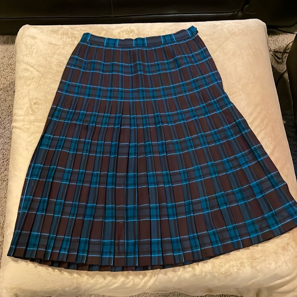Vintage pleated plaid skirt